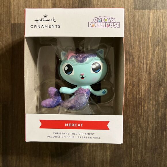 2023 Hallmark Christmas ornament Gabby's Dollhouse Glitter Mercat Mermaid‎ Cat - Picture 1 of 3